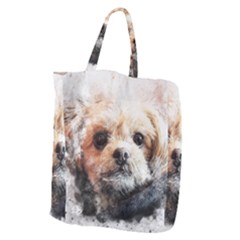 Dog Animal Pet Art Abstract Giant Grocery Zipper Tote