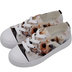 Dog Animal Pet Art Abstract Kids  Low Top Canvas Sneakers