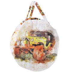 Car Old Car Fart Abstract Giant Round Zipper Tote