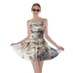 Cat Animal Art Abstract Watercolor Skater Dress by Celenk