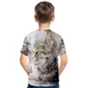 Cat Animal Art Abstract Watercolor Kids  Cotton Tee View2