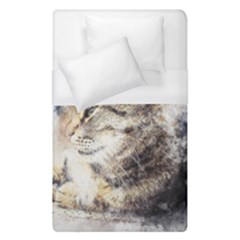 Cat Animal Art Abstract Watercolor Duvet Cover (single Size) by Celenk