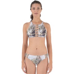 Cat Animal Art Abstract Watercolor Perfectly Cut Out Bikini Set