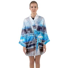 Car Old Car Art Abstract Long Sleeve Kimono Robe by Celenk