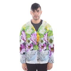 Flowers Vase Art Abstract Nature Hooded Wind Breaker (men)