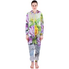 Flowers Vase Art Abstract Nature Hooded Jumpsuit (ladies)  by Celenk