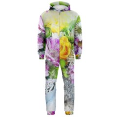 Flowers Vase Art Abstract Nature Hooded Jumpsuit (men) 