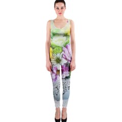 Flowers Vase Art Abstract Nature Onepiece Catsuit by Celenk