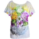 Flowers Vase Art Abstract Nature Women s Oversized Tee View1