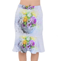 Flowers Vase Art Abstract Nature Mermaid Skirt