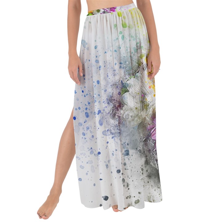 Flowers Vase Art Abstract Nature Maxi Chiffon Tie-Up Sarong