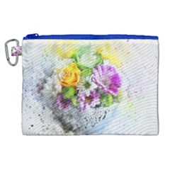 Flowers Vase Art Abstract Nature Canvas Cosmetic Bag (xl)