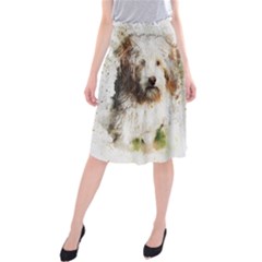 Dog Animal Pet Art Abstract Midi Beach Skirt by Celenk