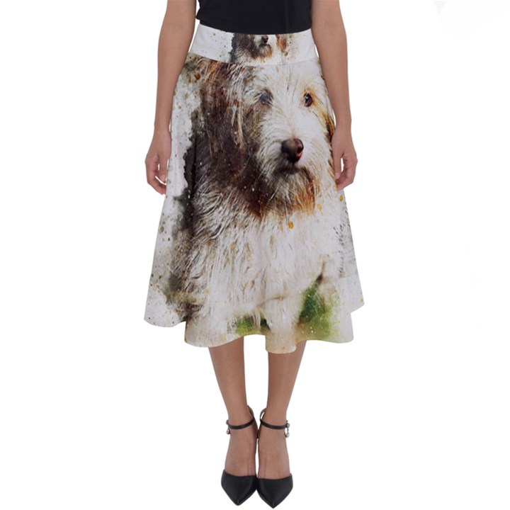 Dog Animal Pet Art Abstract Perfect Length Midi Skirt