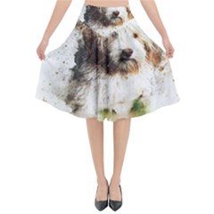 Dog Animal Pet Art Abstract Flared Midi Skirt by Celenk