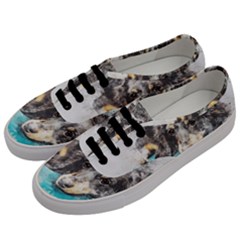 Dog Animal Art Abstract Watercolor Men s Classic Low Top Sneakers