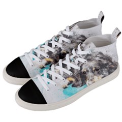 Dog Animal Art Abstract Watercolor Men s Mid-top Canvas Sneakers