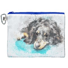 Dog Animal Art Abstract Watercolor Canvas Cosmetic Bag (xxl)