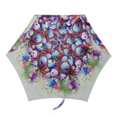 Berries Pink Blue Art Abstract Mini Folding Umbrellas by Celenk