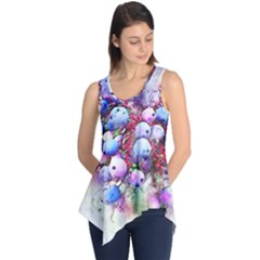 Berries Pink Blue Art Abstract Sleeveless Tunic by Celenk