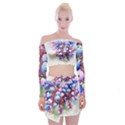 Berries Pink Blue Art Abstract Off Shoulder Top with Mini Skirt Set View1