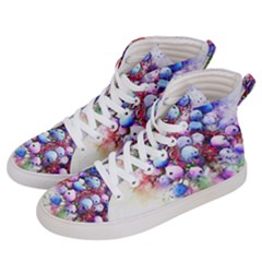 Berries Pink Blue Art Abstract Women s Hi-top Skate Sneakers by Celenk