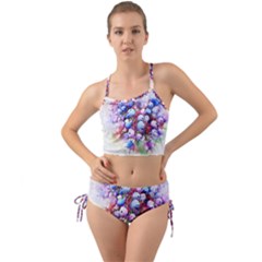 Berries Pink Blue Art Abstract Mini Tank Bikini Set