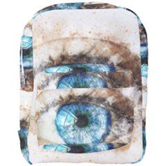 Eye Blue Girl Art Abstract Full Print Backpack by Celenk