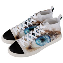 Eye Blue Girl Art Abstract Men s Mid-top Canvas Sneakers by Celenk