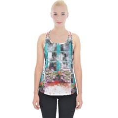 Window Flowers Nature Art Abstract Piece Up Tank Top