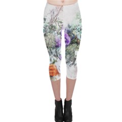 Flowers Bouquet Art Abstract Capri Leggings  by Celenk