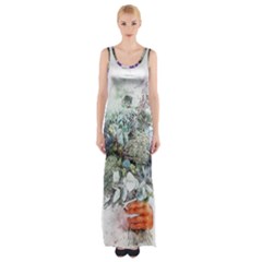 Flowers Bouquet Art Abstract Maxi Thigh Split Dress by Celenk