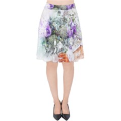 Flowers Bouquet Art Abstract Velvet High Waist Skirt by Celenk