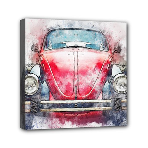 Red Car Old Car Art Abstract Canvas Travel Bag by Celenk