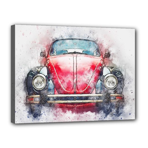 Red Car Old Car Art Abstract Canvas 16  X 12  by Celenk