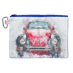 Red Car Old Car Art Abstract Canvas Cosmetic Bag (xl)