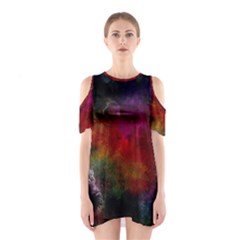 Abstract Picture Pattern Galaxy Shoulder Cutout One Piece by Celenk