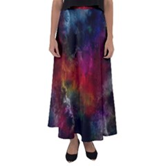 Abstract Picture Pattern Galaxy Flared Maxi Skirt