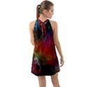 Abstract Picture Pattern Galaxy Halter Tie Back Chiffon Dress View2