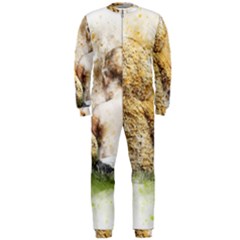 Bear Baby Sitting Art Abstract Onepiece Jumpsuit (men)  by Celenk