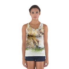 Bear Baby Sitting Art Abstract Sport Tank Top  by Celenk