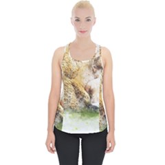 Bear Baby Sitting Art Abstract Piece Up Tank Top