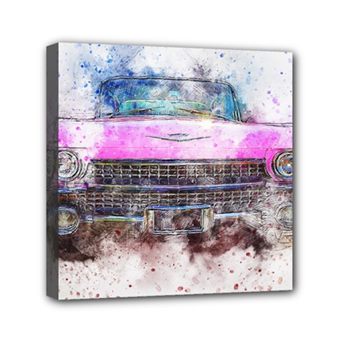 Pink Car Old Art Abstract Canvas Travel Bag by Celenk