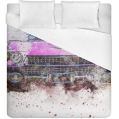 Pink Car Old Art Abstract Duvet Cover (king Size) by Celenk