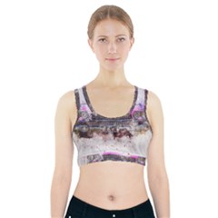 Pink Car Old Art Abstract Sports Bra With Pocket by Celenk