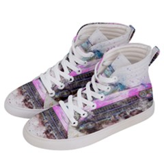 Pink Car Old Art Abstract Men s Hi-top Skate Sneakers