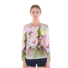 Flowers Bouquet Art Abstract Women s Long Sleeve Tee