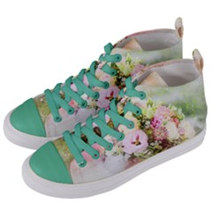 Flowers Bouquet Art Abstract Women s Mid-top Canvas Sneakers