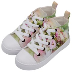 Flowers Bouquet Art Abstract Kid s Mid-top Canvas Sneakers