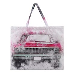 Car Old Car Art Abstract Zipper Large Tote Bag